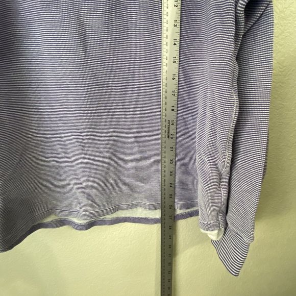 Robert Graham Sweater Mens Large 1/4 Zip Stripes Pullover Purple Cotton FLAWED - Picture 6 of 8